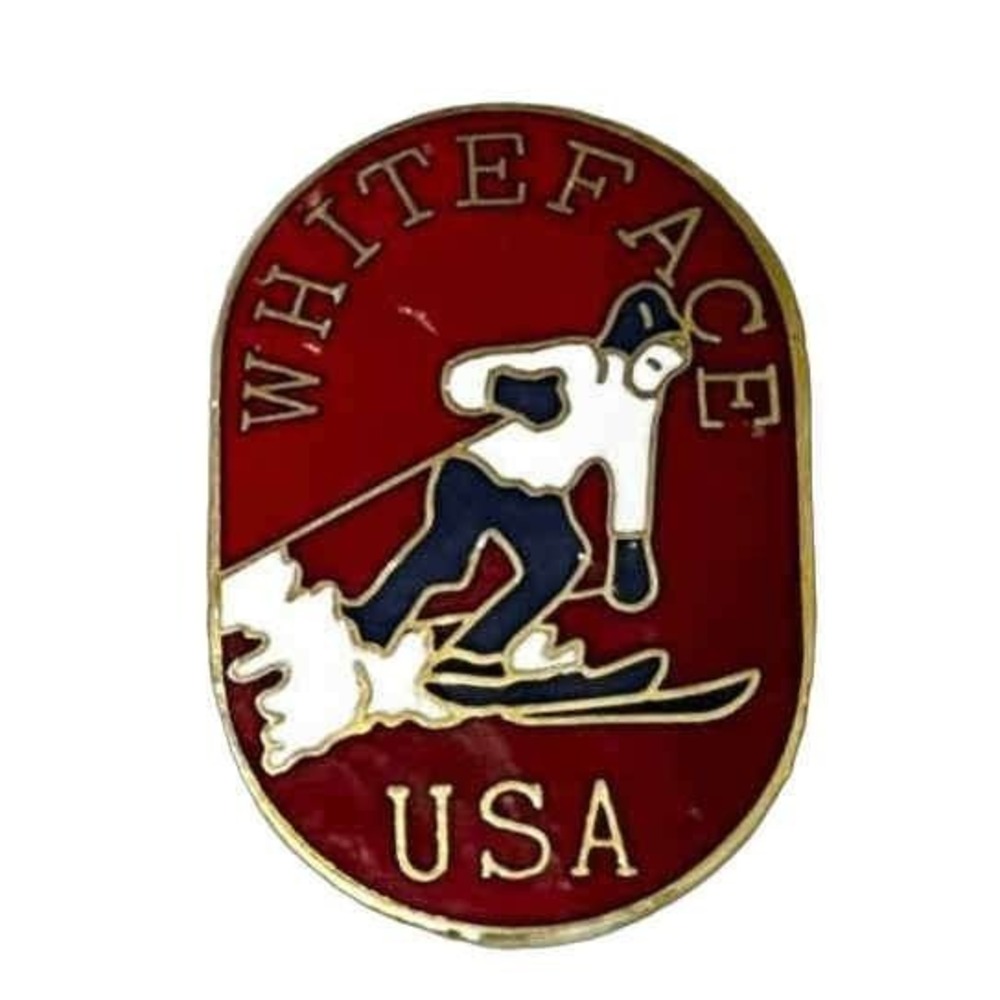 Whiteface New York USA Skiing Vintage Lapel Vest Hat Pin New D21
